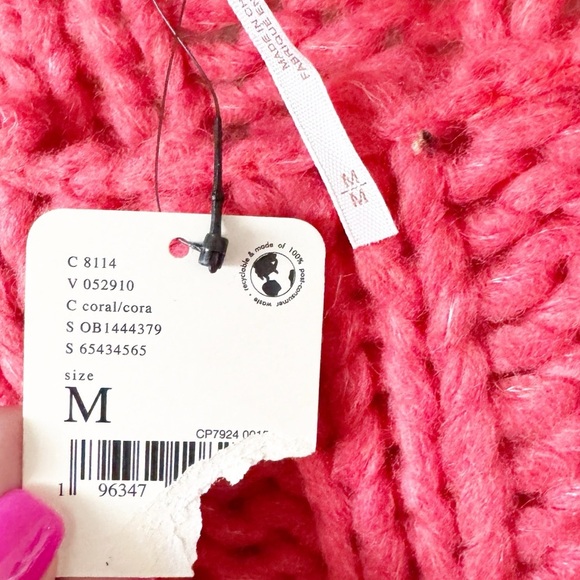 Free People Be There Coral Red Sweater - Picture 8 of 13